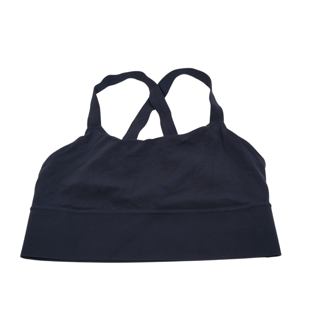Athleta Navy Blue Sports Bra Medium Criss Cross Straps Athletic Yoga Workout - Picture 1 of 6